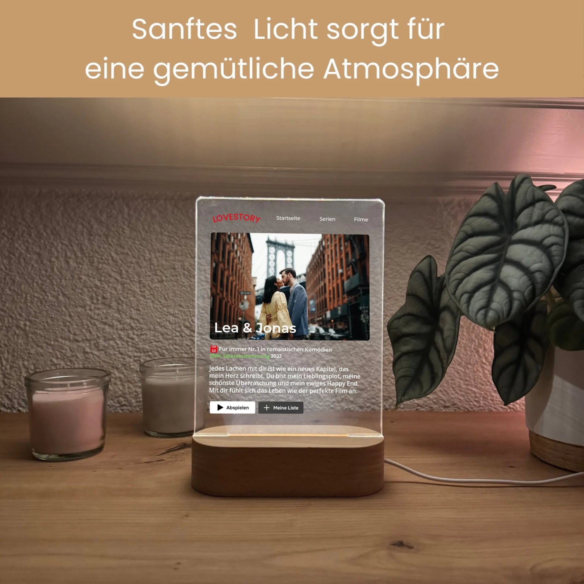 Sanftes Licht sorgt für eine gemütliche Atmosphäre