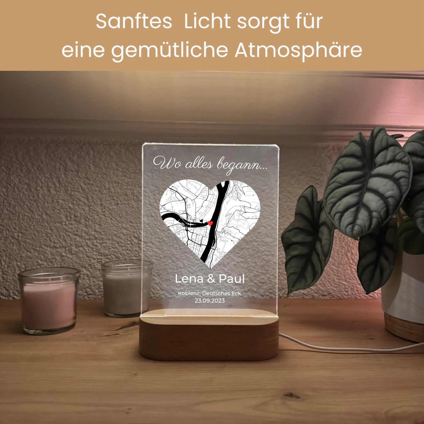 Sanftes Licht sorgt für eine gemütliche Atmosphäre